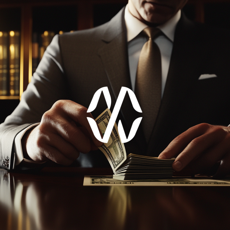 Corporate Man in Formal Wear Counting Money 3