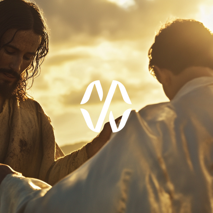 Jesus Giving Man a White Robe