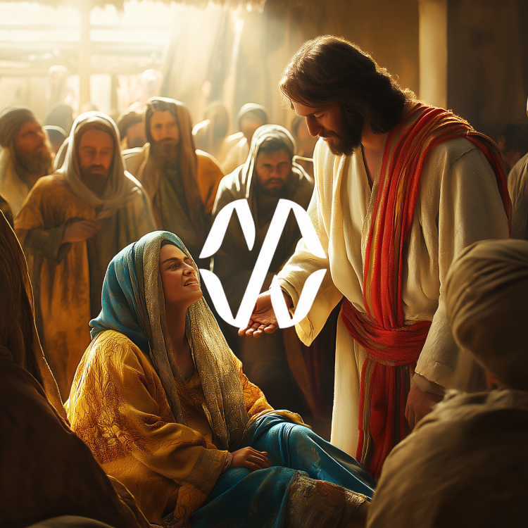 Jesus Helping a Woman