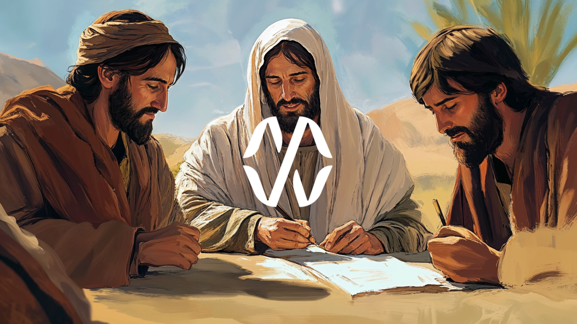 Disciple Coll Writing Jesus and Two Disciples Writing – faithworksagency