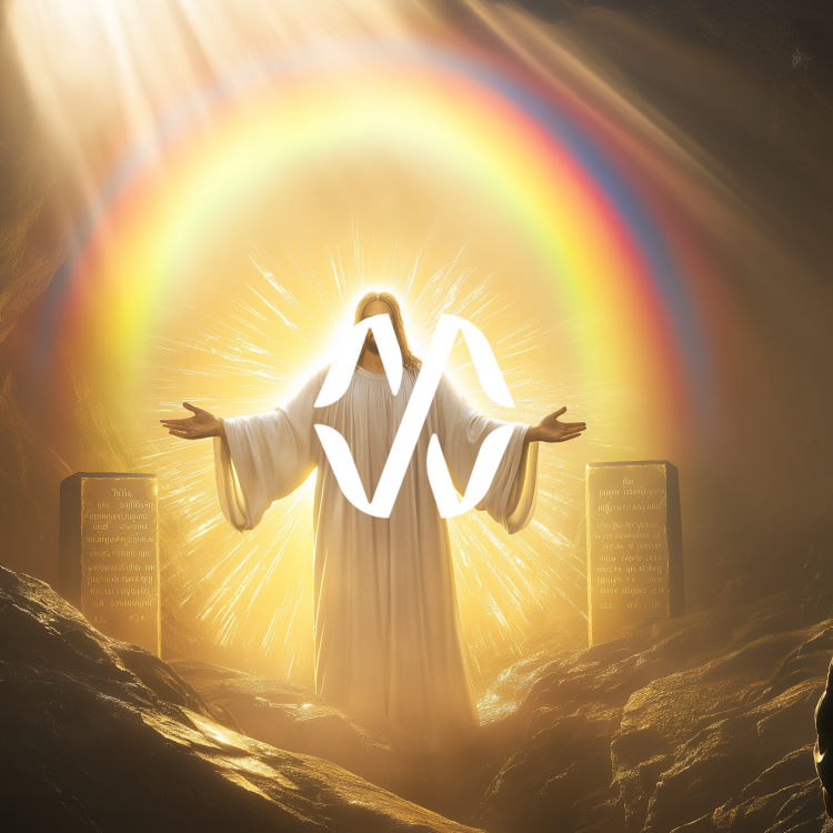 Jesus on the Cross with a Rainbow in the Background 3