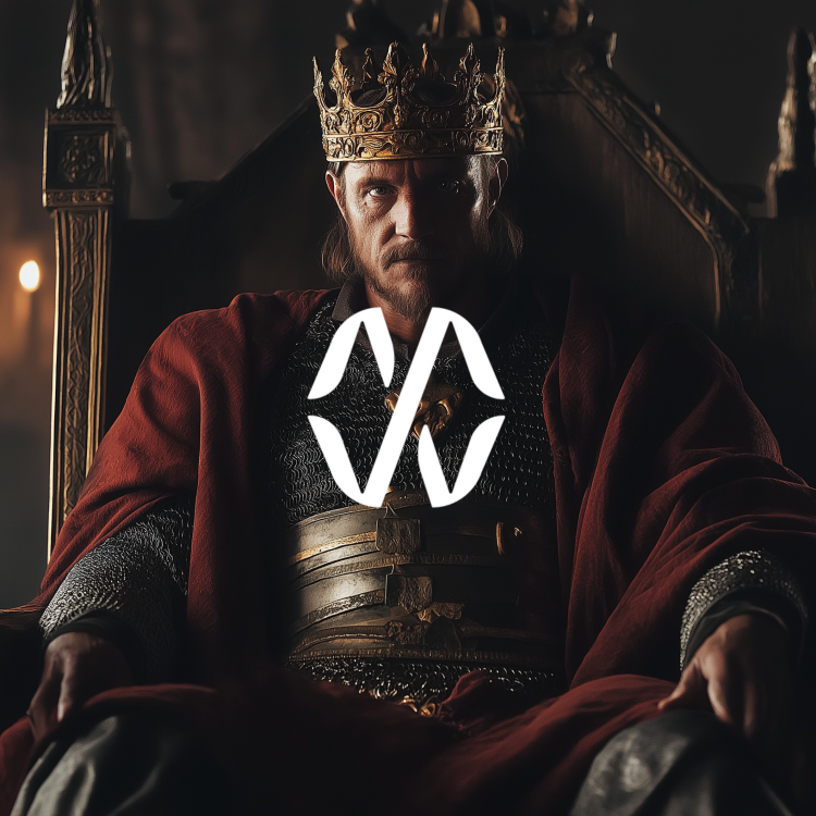 Medieval King on His Throne by Candlelight