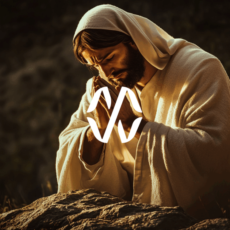 Jesus Praying in a Garden 2