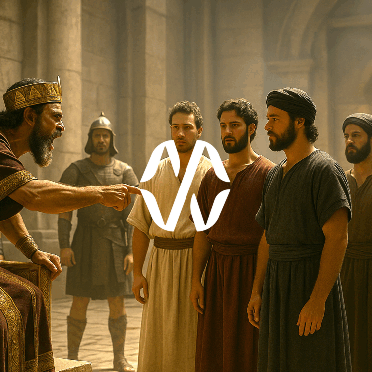 Angry King with Three Hebrew Boys
